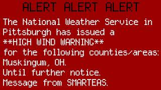 (WARNING: VALID TONES) EAS Mock: High Wind Warning; Muskingum County, OH