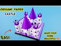 How to make Origami paper crafts | How to make Origami paper Castle Very Easy | Paper Castle