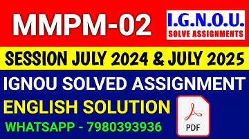 MMPM-02 solved assignment 2024-25 | MMPM-02 solved assignment 2025 | Ignou MMPM-02 in English