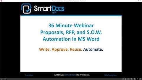 SmartDocs for Proposals, RFP, and S.O.W. Automation in MS Word