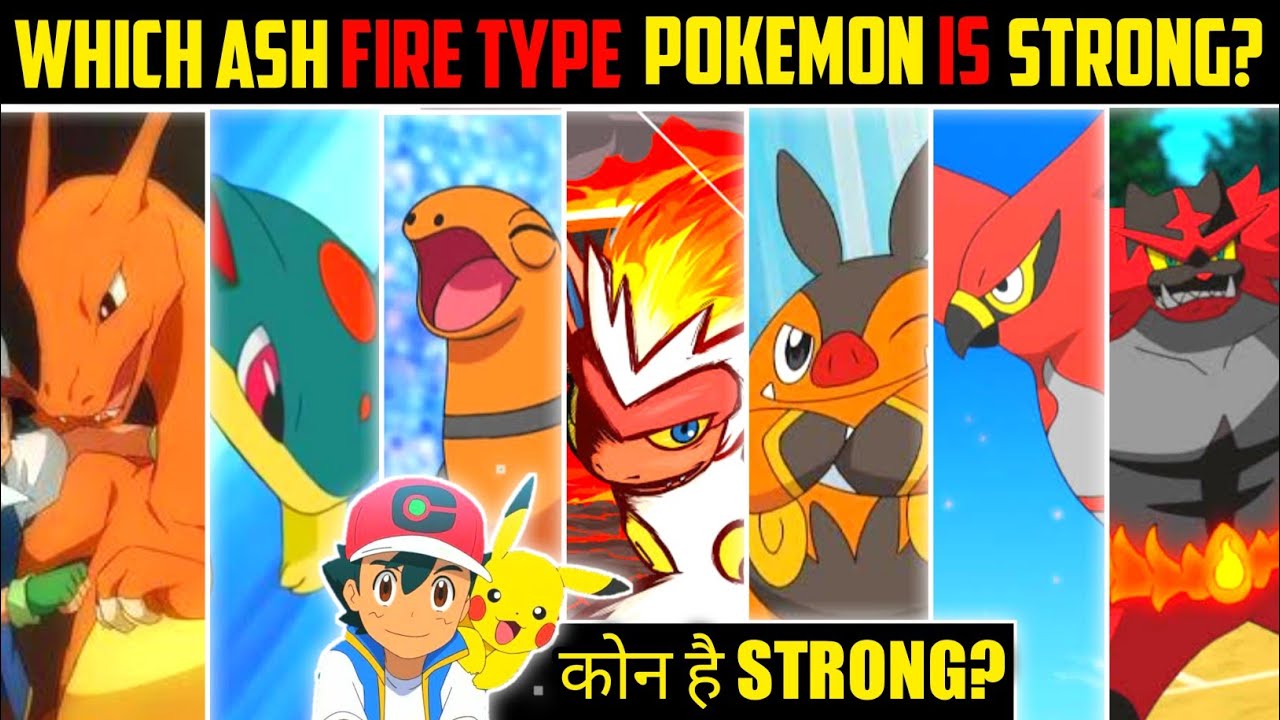 Every Fire-type Pokemon Ash Ketchum Has Caught So Far, Ranked