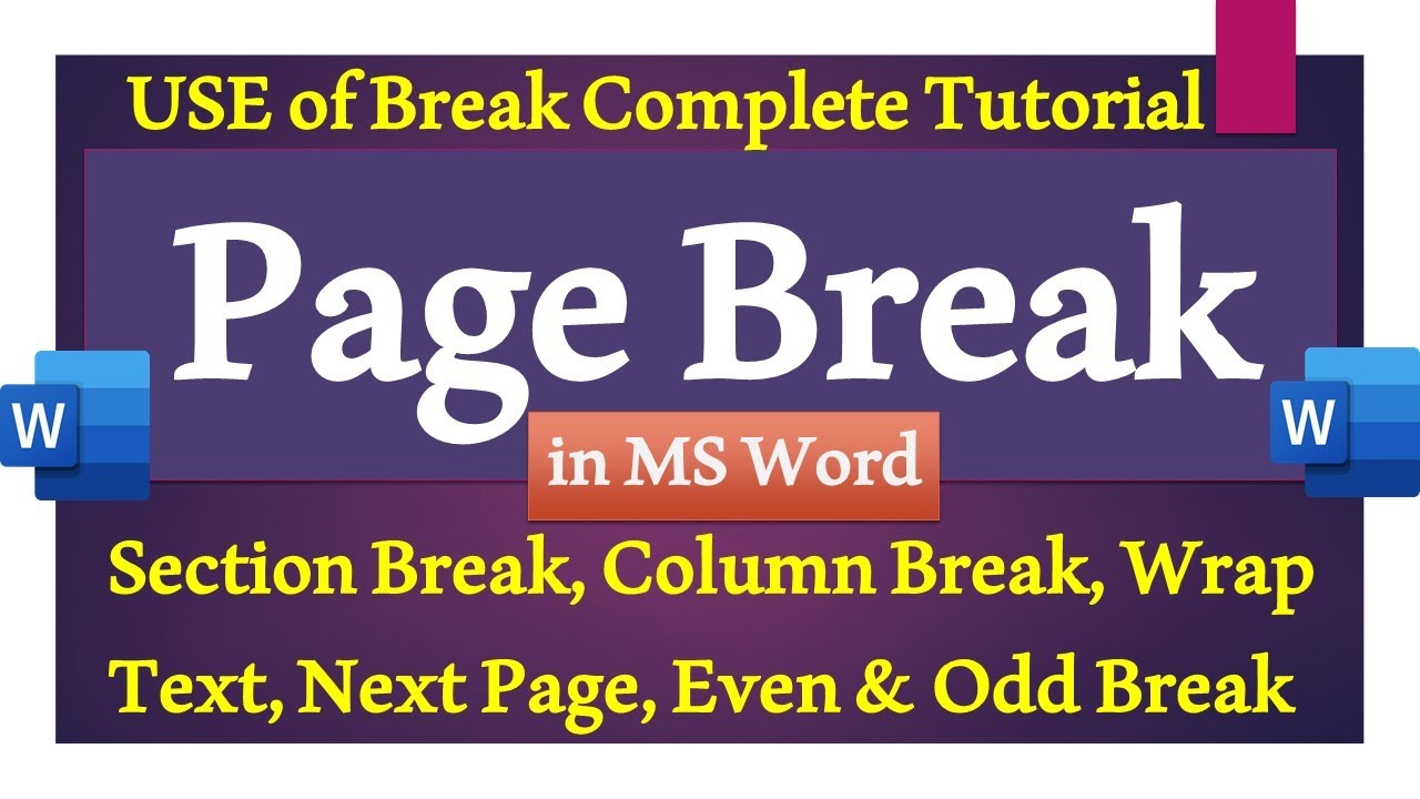 MS Word Page Break and Section Break in Word Document (Urdu / Hindi