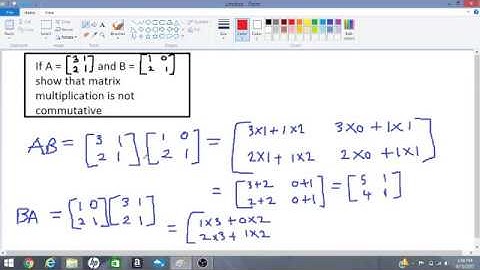non commutative matrix multiplication ( 2 by 2 matrices)