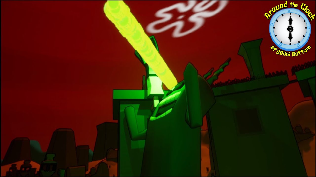 DEFEATING THE PLANKTON CLONE. | Around The Clock at Bikini Bottom