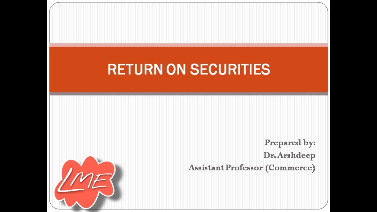 Return Expected Return Vs Realised Return Measurement Of Return