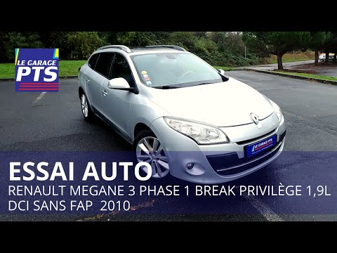 TEST - RENAULT MEGANE 3 PHASE 1 BREAK PRIVILEGE 1,9L DCI SANS FAP 130CV  2010