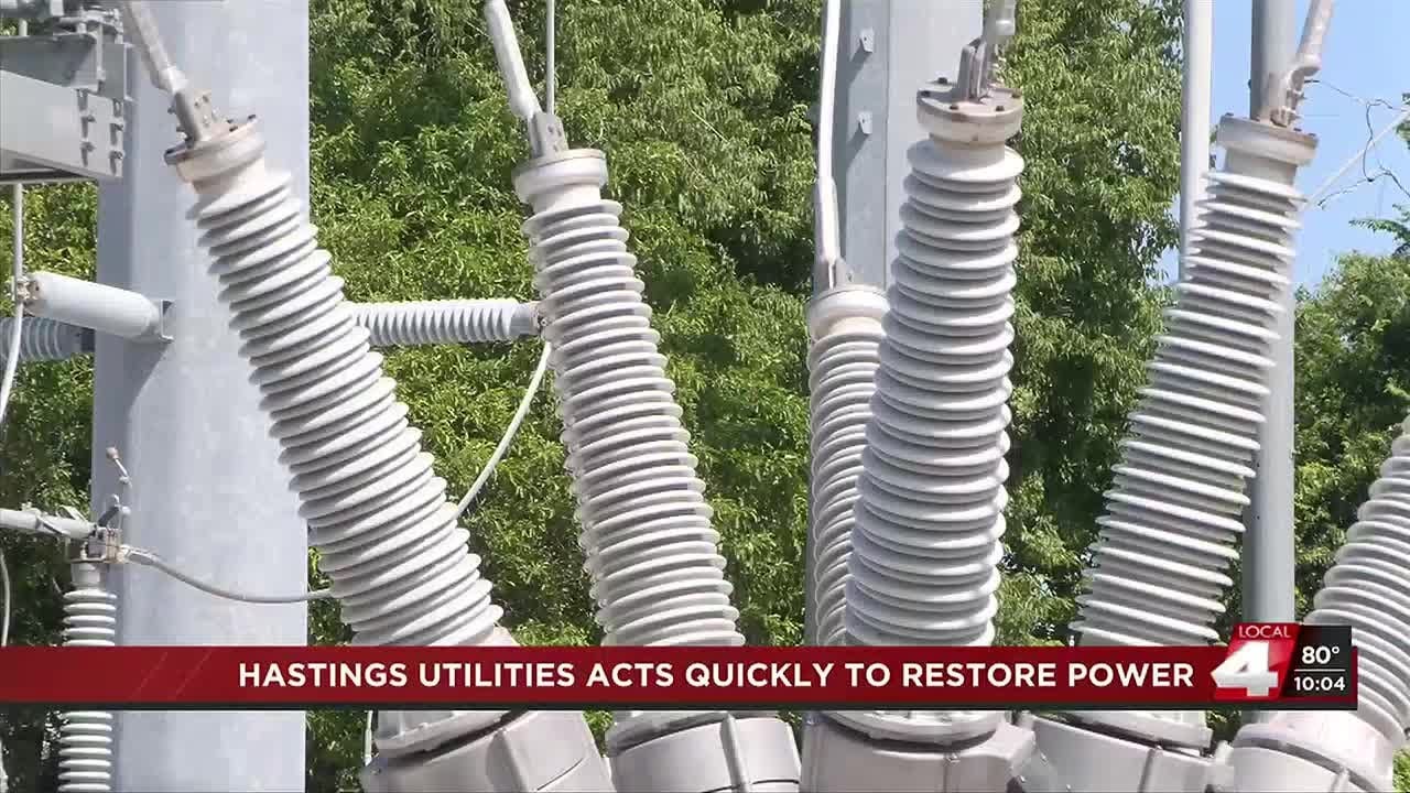 Hastings Utilities acts quickly to restore power after outage - YouTube