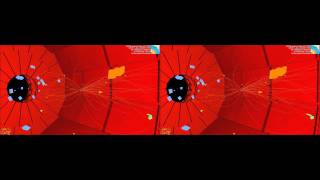 LHC collision event at CMS showing two high energy photons (CMS Higgs search)