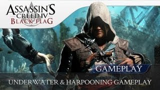 Assassins Creed 4 Black Flag | Underwater & Harpooning Gameplay (Sharks & Whales)