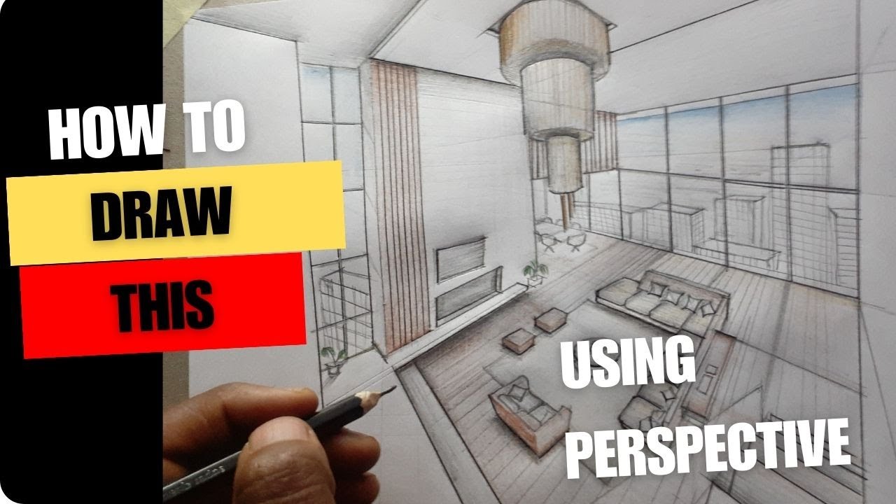 Perspective drawing /Interior drawing /two point perspective - YouTube