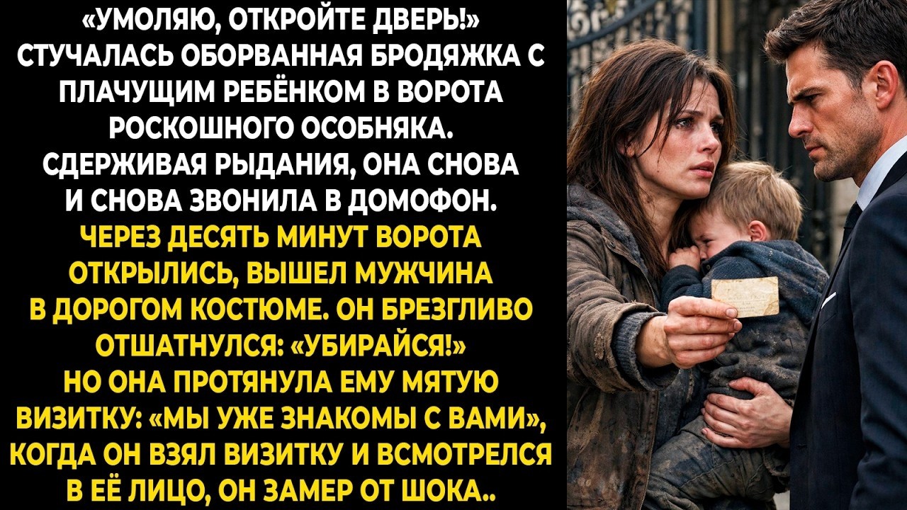 «Умоляю, откройте дверь!» — стучалась оборванная бродяжка с плачущим ребёнком в ворота роскошного ос