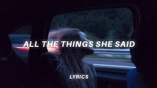 all the things she said running through my head (tiktok version) lyrics | t.A.T.u - ATTSS