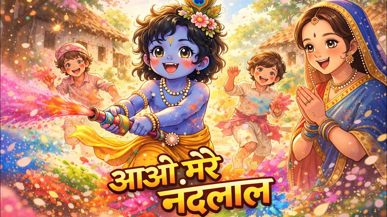 आओ मेरे नंदलाल।Holi Bhakti Song। होली भक्ति गीत। Ghibli style 