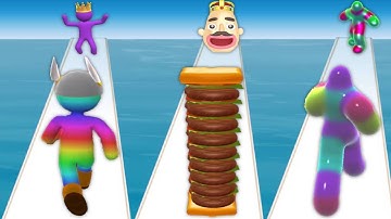 GIANT RUSH vs SANDWICH RUNNER vs BLOB RUNNER 3D - Triple Satisfying Gameplay