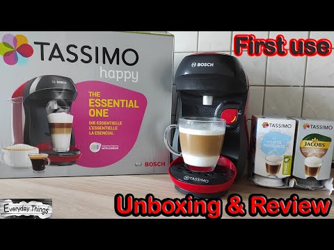 Bosch Tassimo Happy coffee maker first use, - Unboxing & Review, How to use