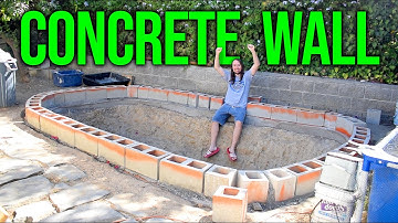 Building Cement Retaining Wall For DIY Backyard Koi Pond! Day 3