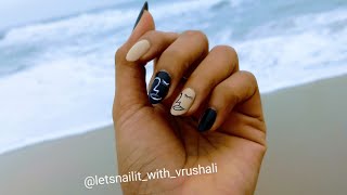 Freehand abstract face nailart tutorial , trending nailart