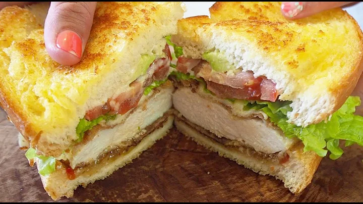 Tasty Chicken sandwich on super thick bread!