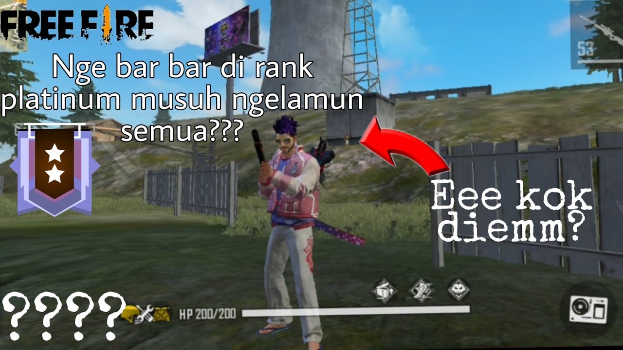 NGEBAR BAR DI RANK PLATINUM,MUSUH NGELAMUN SEMUA?? |FREE FIRE INDONESIA