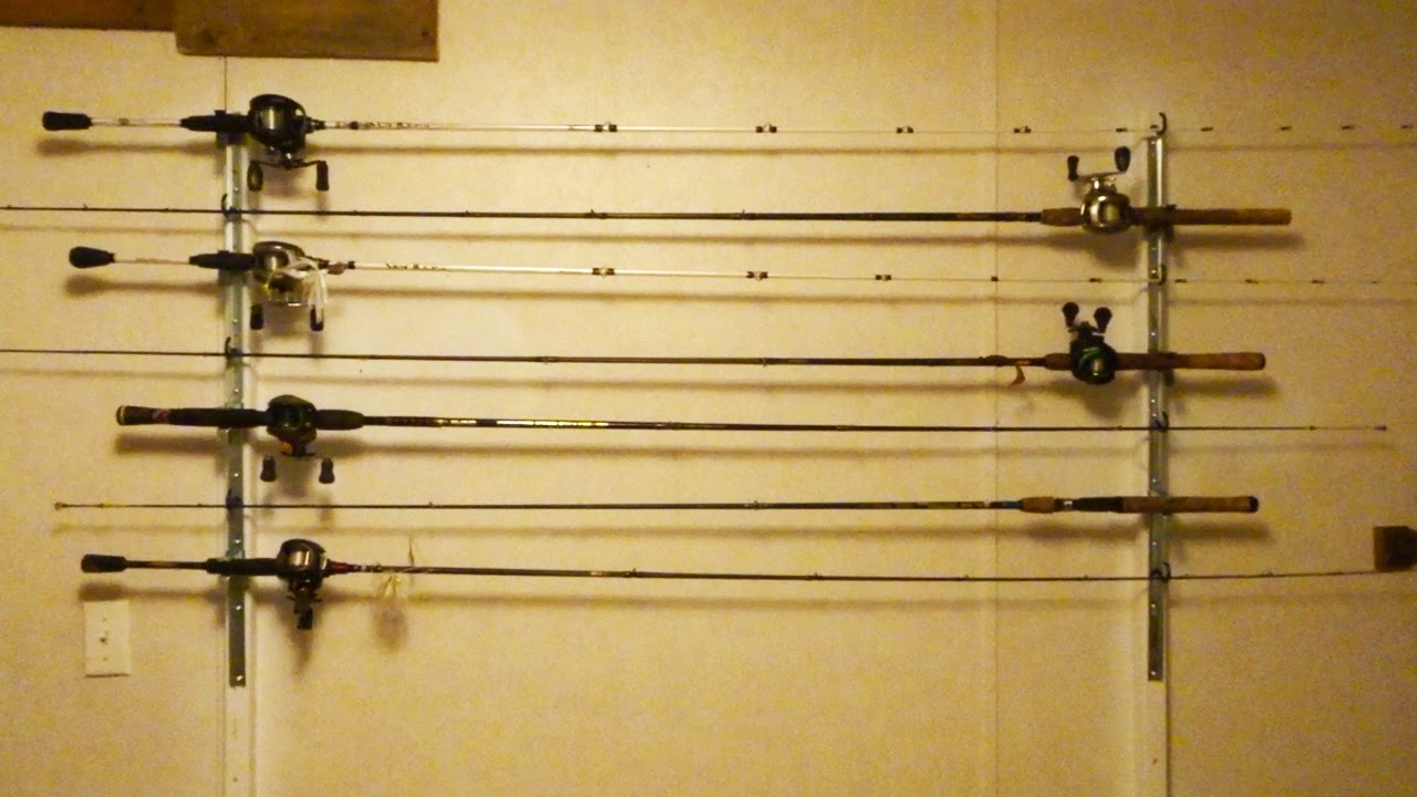 D.I.Y. Fishing Rod Storage Rack Wall Mount (CHEAP EASY BUILD) 