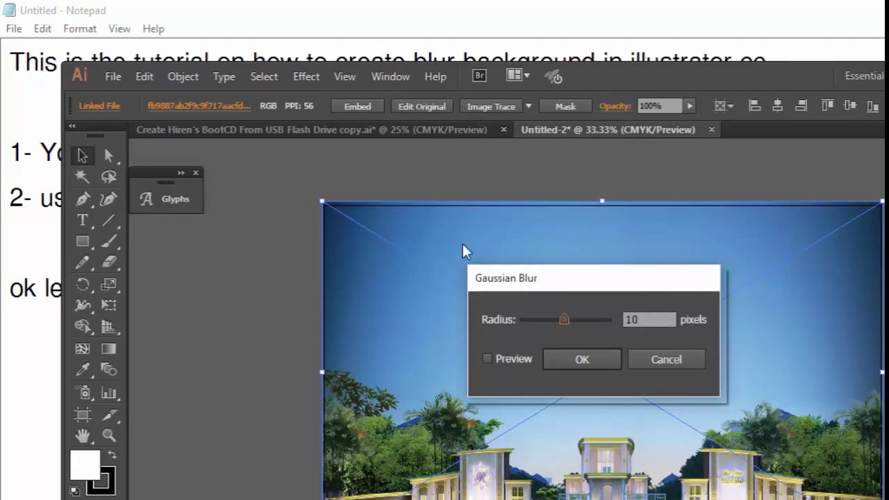How to Create Blur Background in Illustrator CC - YouTube