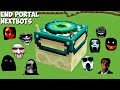 SURVIVAL SECRET GIANT END PORTAL BASE in Minecraft - JEFF THE KILLER and GRUDGE and 100 NEXTBOTS