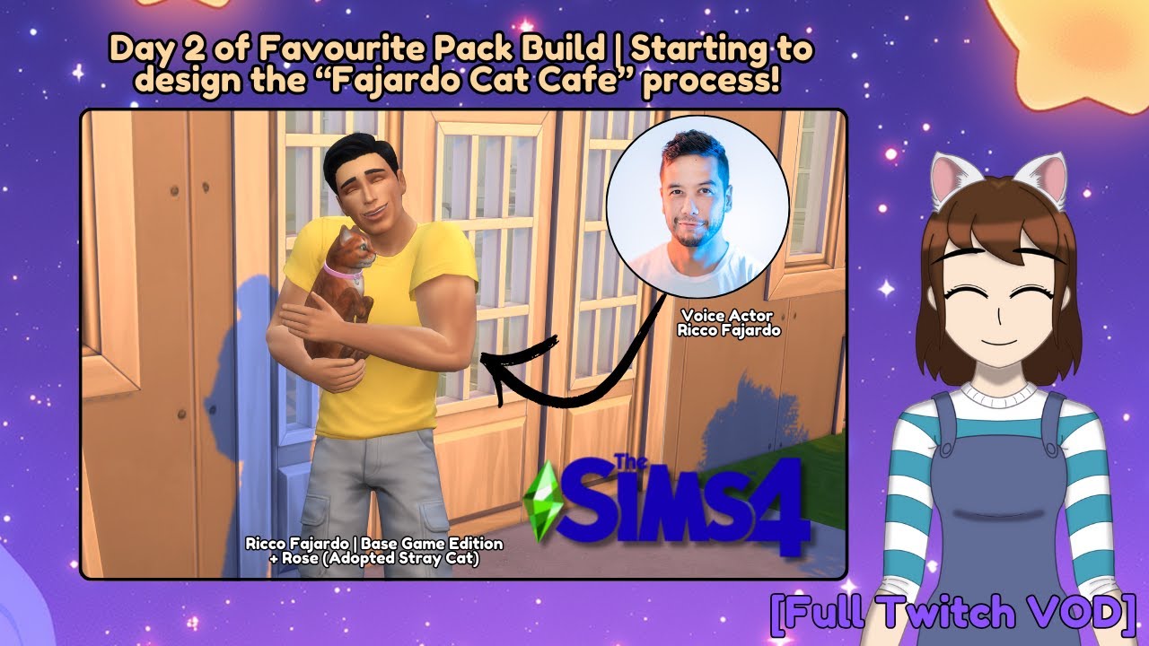 [Twitch VOD] 🟣 Sims 4: Fav Packs Build (Part 2) | Fajardo's Cat Cafe Process! 🐈☕