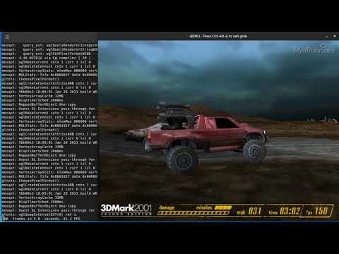 QEMU Windows 98 Guest Direct3D acceleration on Linux, no GPU pass-through (3DMark99, 2000, 2001)
