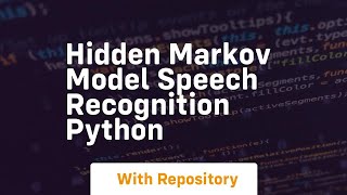 hidden markov model speech recognition python