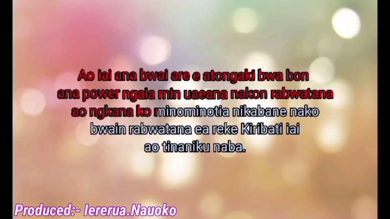 Taraan Rabwatan Te Bwai Aio (Karaoke) Covered:- Taatoka.Asafo Released:- 22/05/25