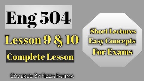 Eng 504/Lesson 9 & 10/Short Lec/(SLA) Second Language Acquisition