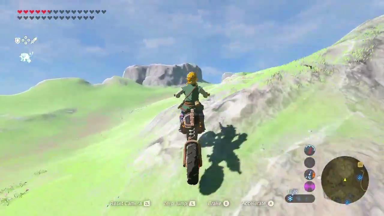 Zelda BOTW: Link & Master Cycle Zero Driveby Lurelin hills