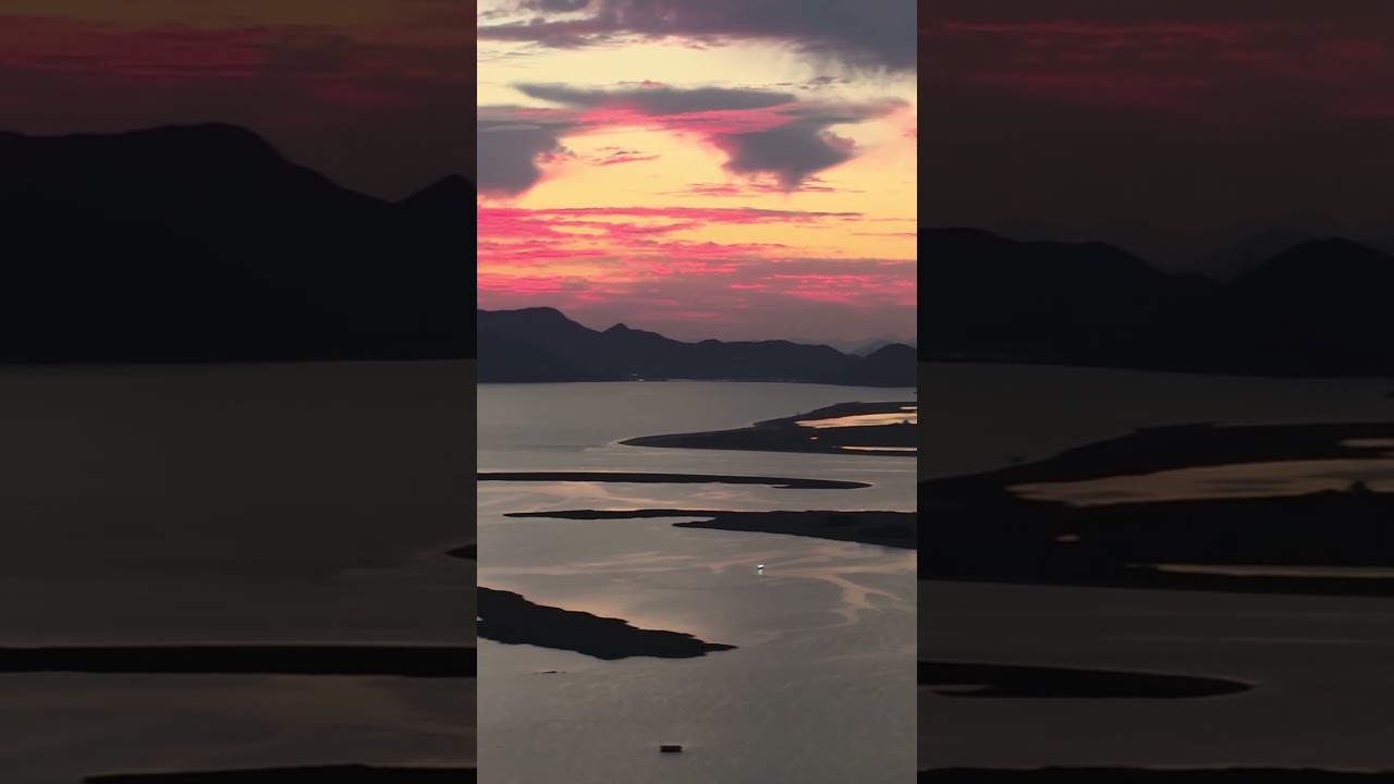부산 다대롯데캐슬몰운대아파트에서 바라본 아름다운 저녁노을