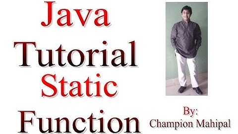 Learn Java Tutorial 14 Static function with example