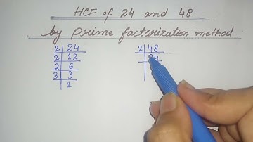 HCF by prime factorization || HCF of 24 and 48 by prime factorization method || in Urdu /Hindi ||