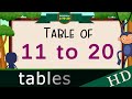 11 to 20 multiplication table of 11 to 20 multiplication time of tables 2 to 20  mathstables