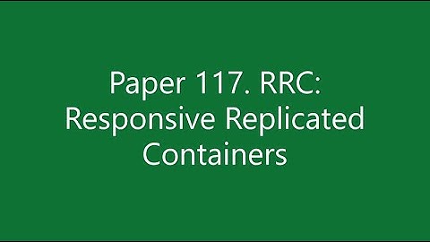 Paper #117. Responsive Replicated Containers