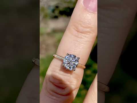 Round Brilliant Moissanite Tulip Prongs Engagement Ring ring video