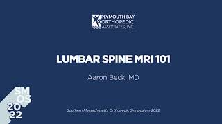 Lumbar Spine MRI 101 - SMOS 2022