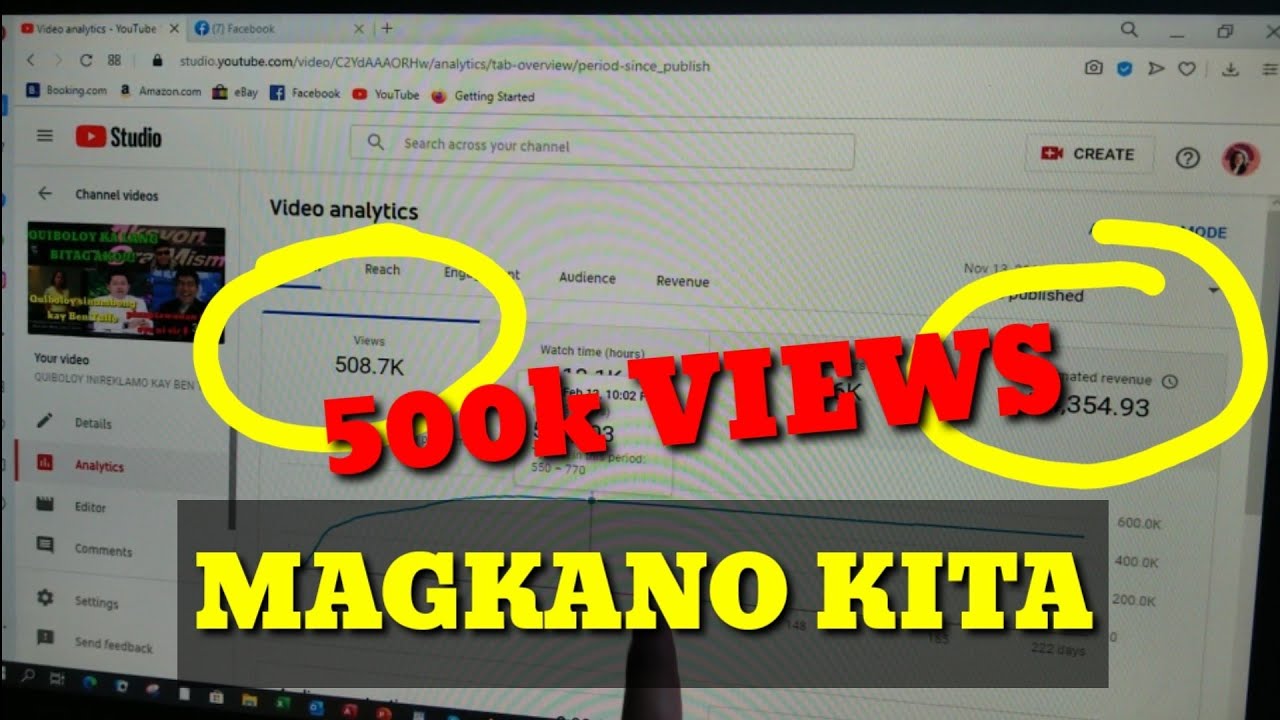 Magkano Ang Kita Sa Video Na May 500K Views!!! / Cora Domantay