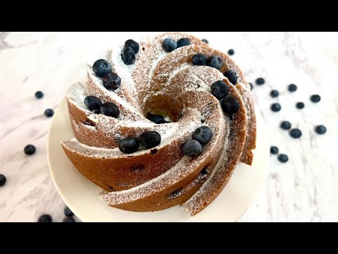 Blueberry Cream Cheese Pound Cake | Bundt Pan Cake