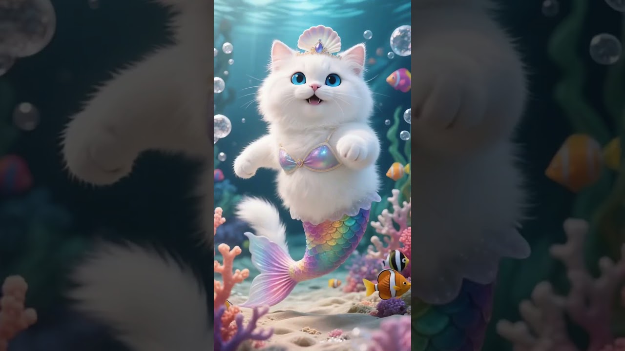 🧜🐱 Mermaid Cat’s EPIC Splash FAIL💦🤣 #cat #funny #disney #comedy