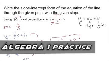 Algebra 1 Practice - Write an Equation in Slope-Intercept Form (Example 4)