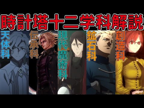 Fate 神秘を探求する研究者たち 時計塔に存在する十二学科とそのロードについて解説 ゆっくり型月解説 