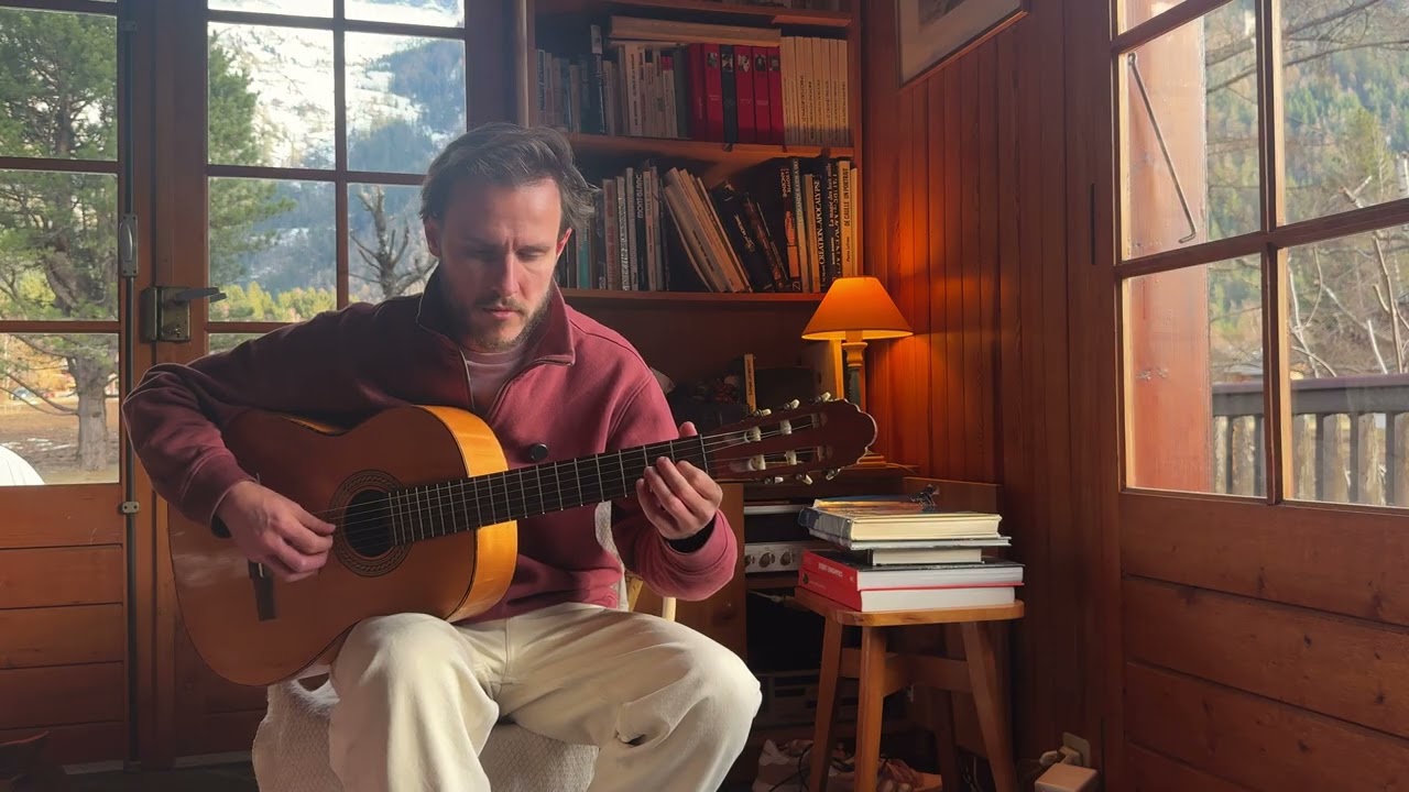 Ambient Guitar in a Mountain Chalet — 5 Minutes of Calm & Focus