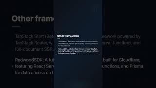 Creating A React App Section 04 Other Frameworks #React #TanStack #RedwoodSDK #Cloudflare #WebDev