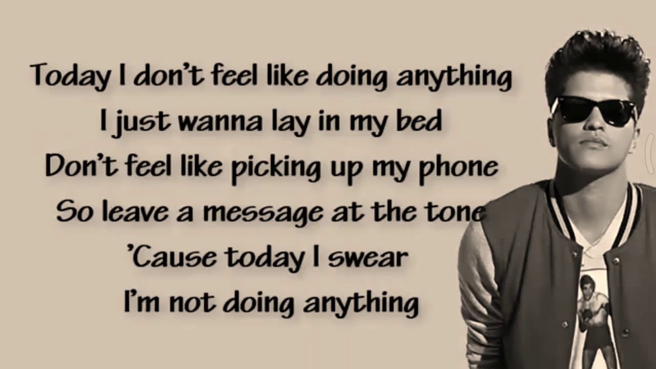 Bruno Mars The Lazy Song Letra Tradução