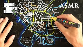 ASMR 1hr GTA 5 | Drawing Map of Los Santos | Grand Theft Auto V screenshot 2