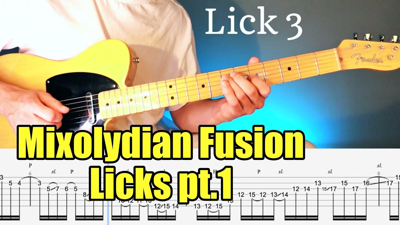 5 Mixolydian Fusion Guitar Licks with tabs - YouTube