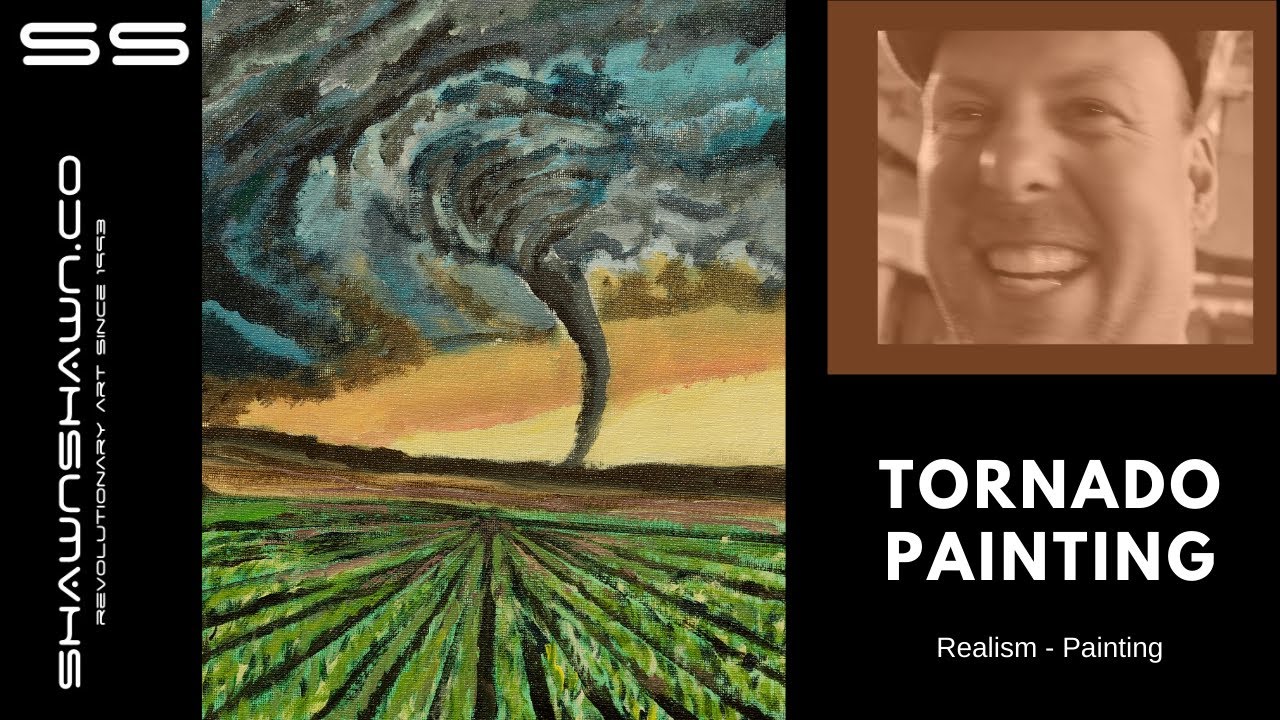 How to paint a tornado in acrylic - YouTube